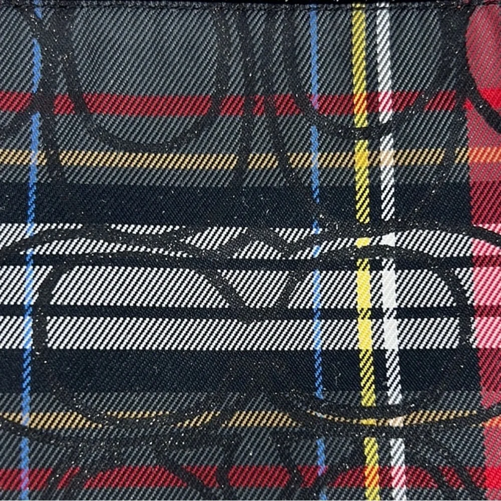 Coach Poppy Tartan Plaid Wristlet Black Red  Graffiti Patent Leather Y2K Vintage - Picture 3 of 13